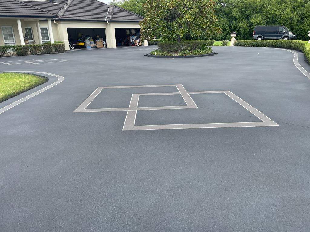 Resurfaced driveway after